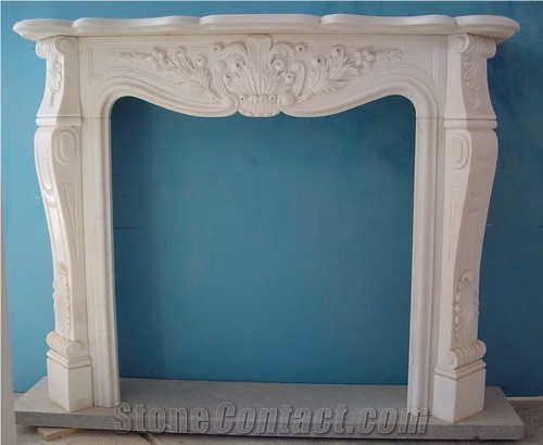 Nature White Marble French Style Carving Fireplaces-Rsc002