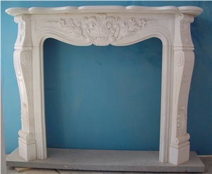 Nature White Marble French Style Carving Fireplaces-Rsc002