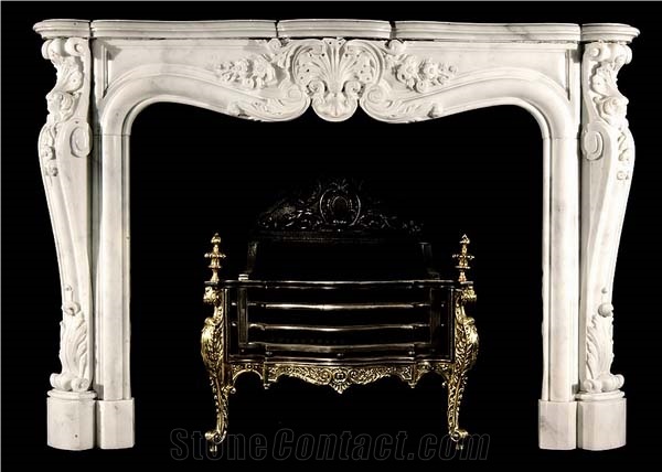 New Design French Style Fireplace-Rsc026 White Marble Fireplace