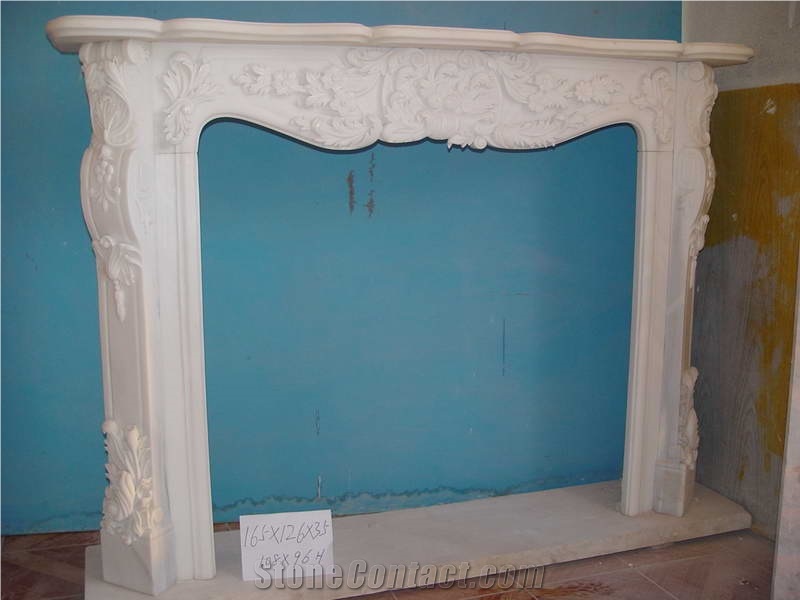 New French Style Marble White Fireplace-Rsc016