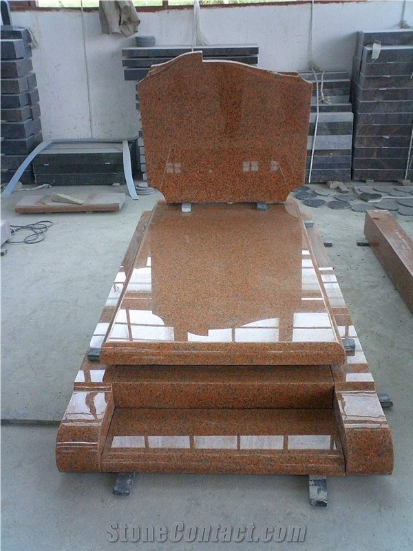 New Style Red Granite Grave Headstone