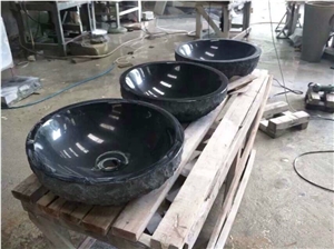Shanxi Black Granite Natural Suface Round Sink
