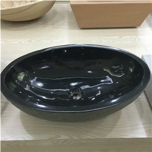 Shanxi Black Granite Oval Sink for Bathroom