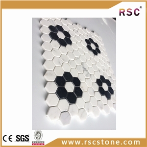 White Hexagon Marble Mosaic Pattern Tile