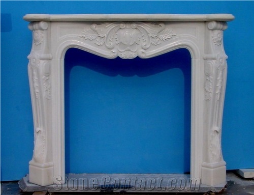 White Marble Fireplace-Rsc008 French Style
