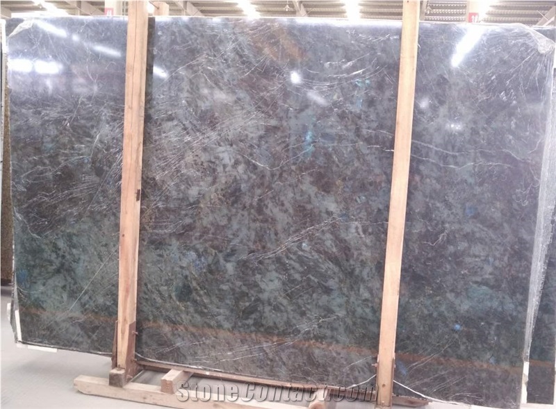 Labradorite Blue Granite Tile & Slab, Labradorite Bianca, Ice Blue Granite, Precious Stone