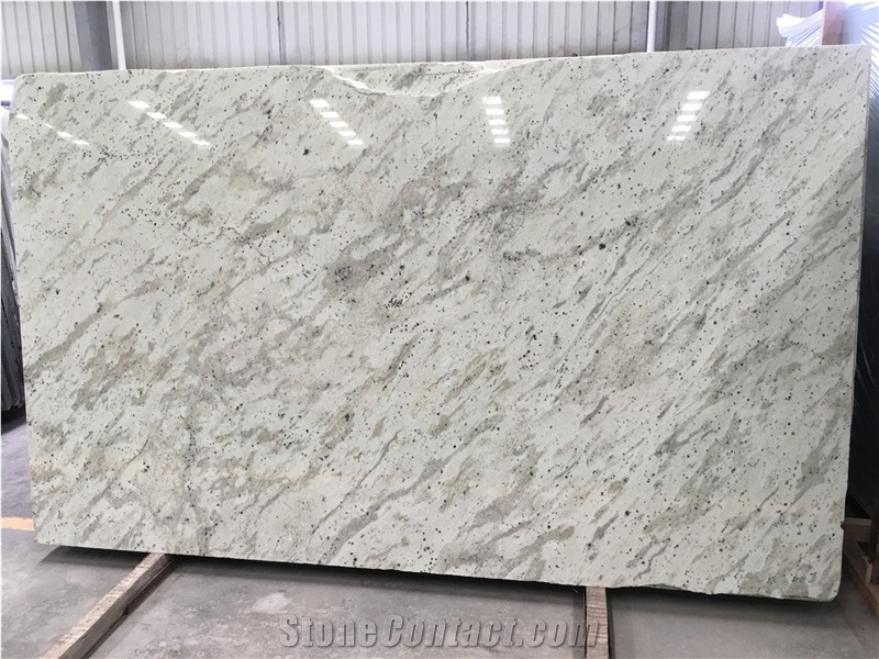 River White Granite Slabs, India White Granite Machine Cutting Tile Panel for Hotel Bathroom Floor Covering