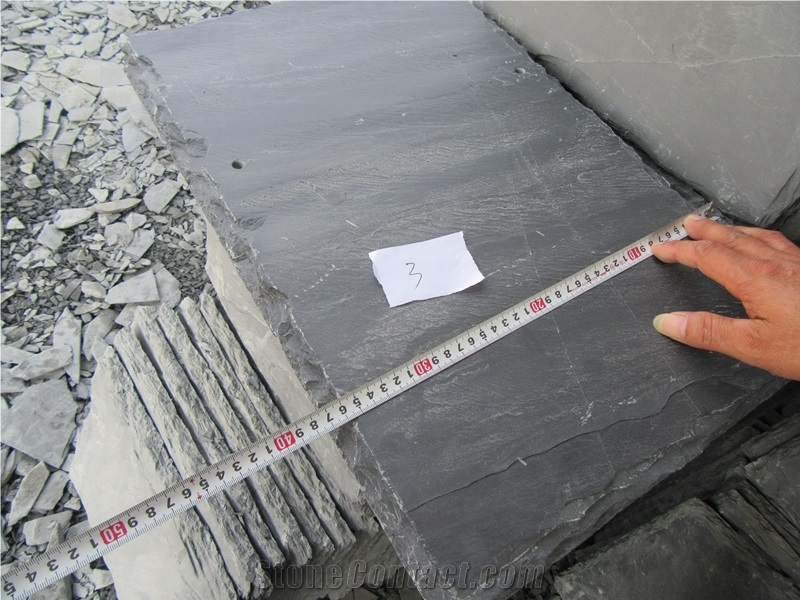 Black China Black Slate Fish Scales Shap Split Slate Roofing Tiles