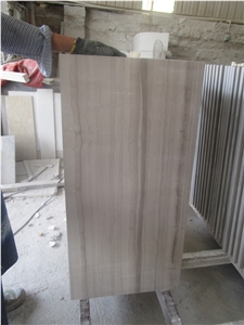 China Athen Grey Wood Marble Tiles Honed Surface
