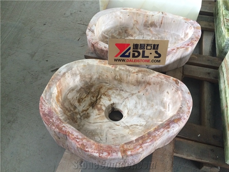China Orange Onyx Wash Basin /Sinks