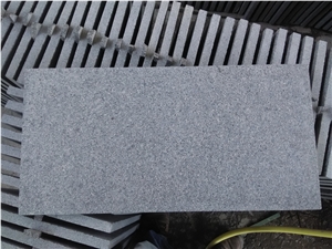 China Pangda Dark Granite G654 Floor Tiles Flamed Surface, Sesame Black Tiles & Slabs, Sesame Grey Tiles
