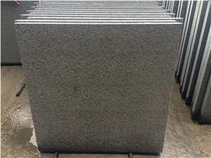 China Sesame Black G654 Granite Flooring Tiles & Slabs Flamed Surface, Pangda Dark Flooring Tiles