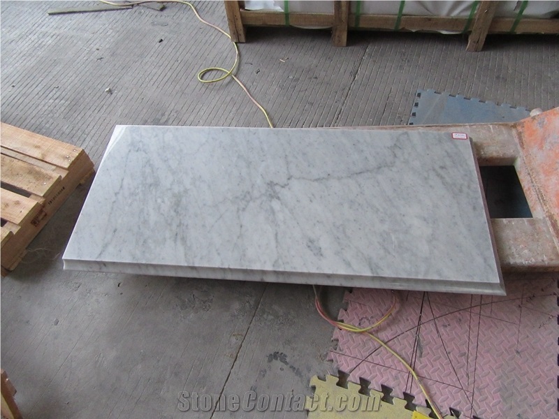 Customized Size Bianco Carrara White Marble Finished Countertop, Without Sinkout Carrara White Marble Countertop