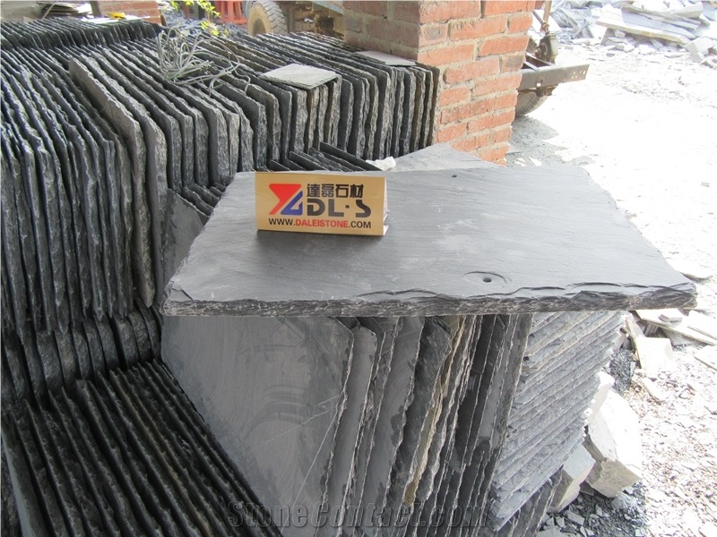 Fish Scale Slate Stone Coated Roof Tiles Prices in Dark Grey, Black Color Slate Tile & Slab