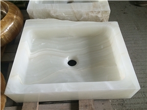 Natural Onyx Stone White Onyx Rectangle Basins /Sinks