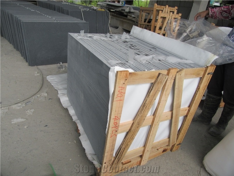 Own Quarry China G654 Dark Grey Granite Flooring Tiles Honed Surface, Pangda Dark Granite G654 Tiles, Sesame Black G654 Granite Tiles