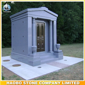6 Crypts Walkin Private Custom Design Mausoleum, G635 China Pink Granite Cemetery