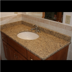 Amazing Quality Giallo Cecilia Granite Bathroom Vanity Bath Top