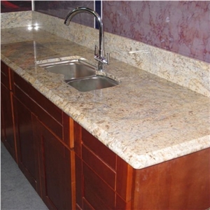 Custom Diamond Giallo Brazil Granite Kitchen Countertops