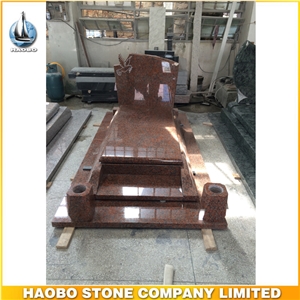 European Style Maple Red Granite Headstones Monuments for Sale