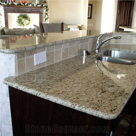Giallo Ornamental Granite Kitchen Countertop