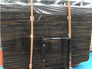 Baroque Gold Marble Black Marble Gold Lines Slab and Tiles High Quality