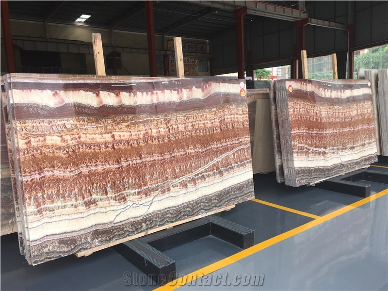 Ruby Onyx Red Onyx China Onyx Slab Polished for High Quality Cut to Size for Project Bookmatch
