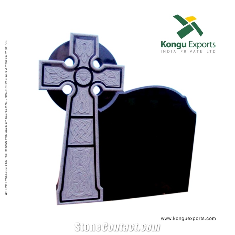 Celtic Cross Headstone, Absolute Black Granite Monument & Tombstones