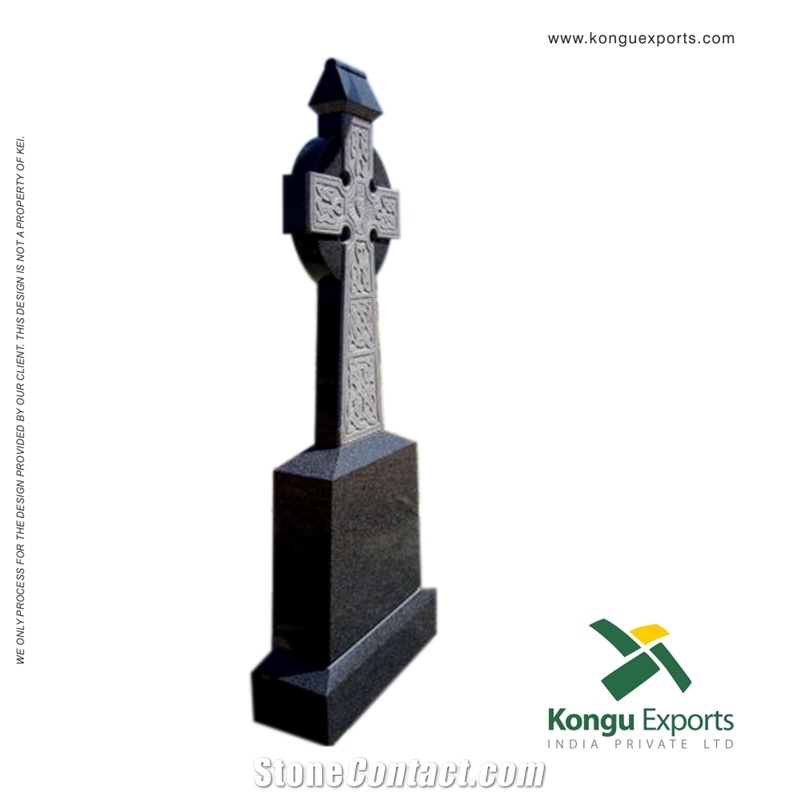 Celtic Cross Tombstone, Regal Black Granite Monuments & Tombstones Design