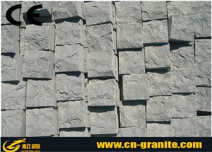 China Black Basalt Cube Stone & Cobble Pavers,Hainan Black Basalt Landscape Exterior Pattern,Black Natural Paver Stone