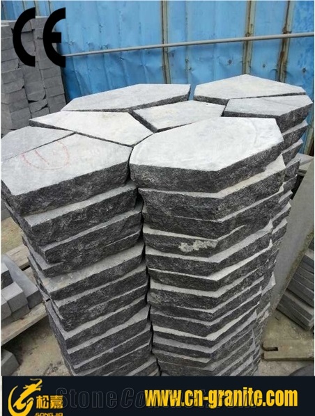 China Black Basalt G684 Flagstone Pavers Black Basalt Fuding Stone Flagstone Patio Flagstone Wall