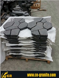 China Black Basalt G684 Flagstone Pavers Black Basalt Fuding Stone Flagstone Patio Flagstone Wall