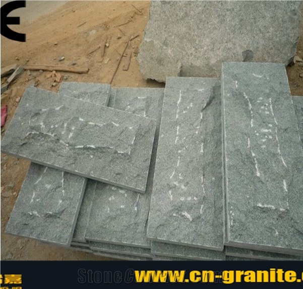 China Dark Green G612 Natural Mushroom Stone,Split Face Granite Mushroom Stone,Green Granite Mushroom Wall Cladding