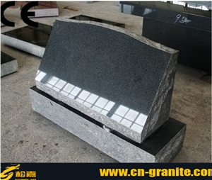 China Dark Grey Granite G654 Gravestone,Polished Cemetery Slant Marker Tombstone,Chinese Grey Granite G654 Monument