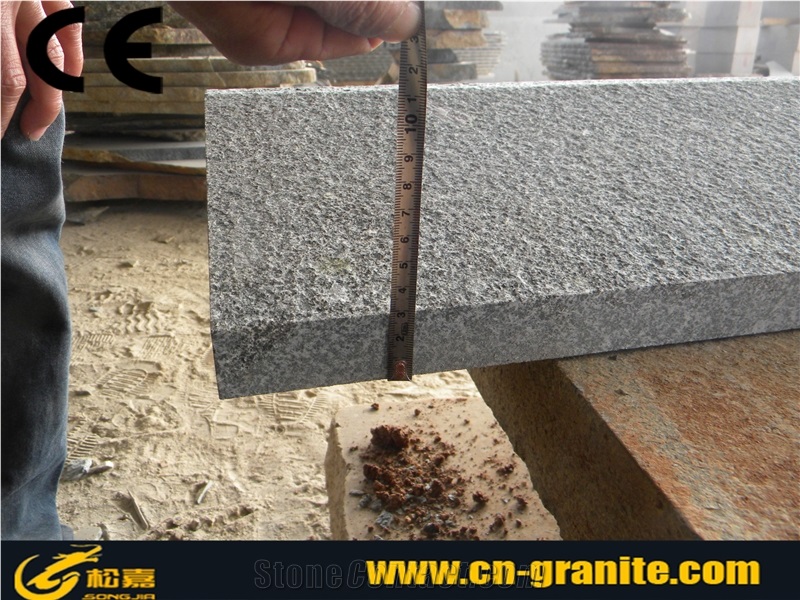 China Green Granite G612 ,Flamed Surface Green Granite Stair & Steps,Green Stair Riser and Stair Threshold