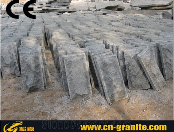 China Grey G343 Granite Mushroom Stone,Grey Granite Exterior Wall Stone,China Natural Stone Wall Cladding