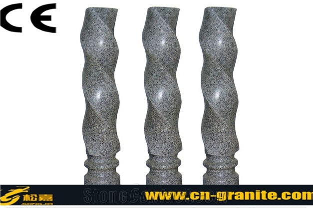 China Grey Granite Balustrade & Railings,G614 China Grey Granite Baluster,Polished Finished Granite Handrail