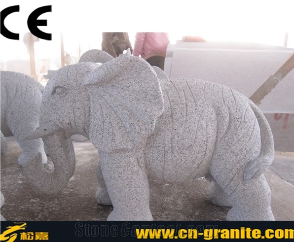 China Grey Granite G633 Handcraved Animal Sculpture Elephant Carvings,Grey Stone Garden Sculpture Landscape Sculpture & Statue