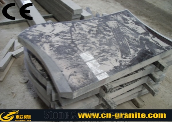 China Juparana Granite Tombstone & Monument,China Grey Granite European Style Design Granite Tombstone