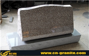 China Pink Granite G663 Polished Cemetery Slant Grave,Chinese Pink Granite Monument & Cemetery Tombstone