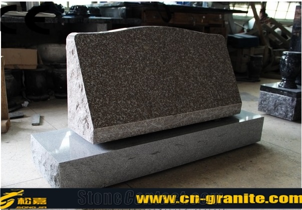 China Pink Granite G663 Polished Cemetery Slant Grave,Chinese Pink Granite Monument & Cemetery Tombstone