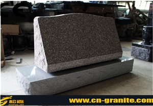 China Pink Granite G663 Polished Cemetery Slant Grave,Chinese Pink Granite Monument & Cemetery Tombstone