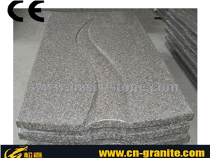 China Pink Granite G664 Monument & Tombstone,Pink G664 Granite Single Tombstone Heart Shaped Tombstone
