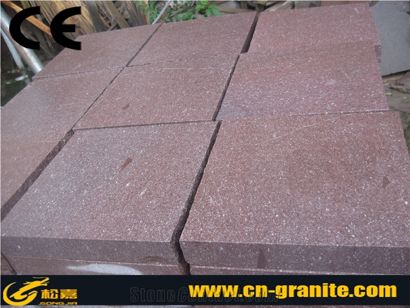 China Red Porphyry Paverstone & Cube Stone,China Red Granite G666 Cobble Stone Cheap Patio Paver Stones for Sale