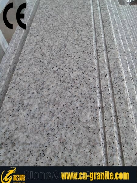 China Sesame White Granite Stairs & Steps,Shandong Sesame White Granite Stone Stairs,Polished White Granite Stair Riser China G365 White Granite
