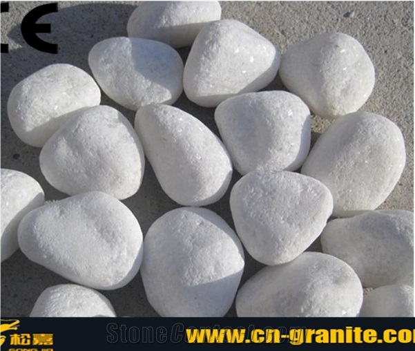 China Snow White Pebble & Gravel,White Marble Pebble,White China River Stone