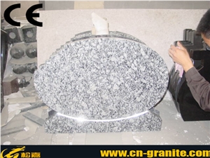 China Tiger Skin White Granite Western Style Monument & Tombstone,White Granite Polished Surface Monument Design,Own Factory Price Poland Style Tombstome