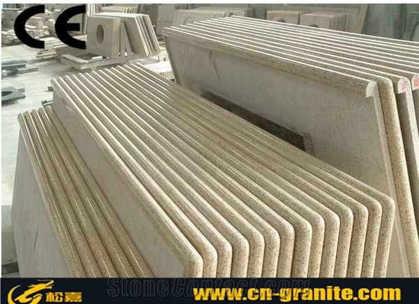 China Yellow Granite G682 Countertops,Rusty Yellow Kitchen Countertops,Polished Finished Natural Stone Kitchen Countertops Own Factory Price