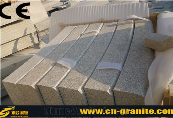 China Yellow Granite G682 Kerbstone,Chinese Gold Granite Curbstone,Rusty Granite Stone Road Stone,Own Factory Price