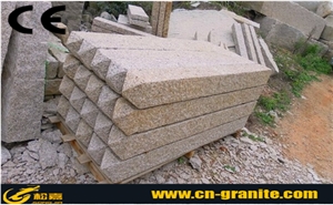 China Yellow Granite G682 Stone Garden & Palisade,Rusty Yellow Granite Stone Pineapple Finished Garden Wall